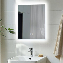 Luvodi 500X600mm Backlit Led Bathroom Mirror, Anti-Fog, 3 Colors Light, Dimmable Smart Makeup Mirror With Touch Switch - thumbnail 1