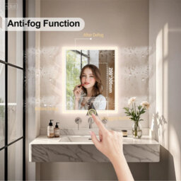 Luvodi 500X600mm Backlit Led Bathroom Mirror, Anti-Fog, 3 Colors Light, Dimmable Smart Makeup Mirror With Touch Switch - thumbnail 9