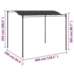 Anydaydirect 3 X 2.5M Gazebo Outdoor Garden Sunshade Awning Party Tent Cream White/anthracite - thumbnail 3