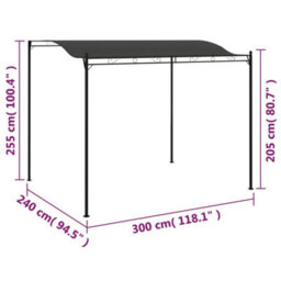 Anydaydirect 3 X 2.5M Gazebo Outdoor Garden Sunshade Awning Party Tent Cream White/anthracite - thumbnail 7