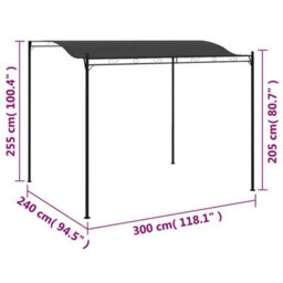 Anydaydirect 3 X 2.5M Gazebo Outdoor Garden Sunshade Awning Party Tent Cream White/anthracite - thumbnail 8