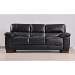 Furniture Instore Dalmore Genuine Leather Black 3 Seater Sofa - thumbnail 2
