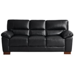 Furniture Instore Dalmore Genuine Leather Black 3 Seater Sofa