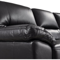 Furniture Instore Dalmore Genuine Leather Black 3 Seater Sofa - thumbnail 6