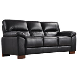 Furniture Instore Dalmore Genuine Leather Black 3 Seater Sofa - thumbnail 3