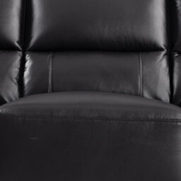 Furniture Instore Dalmore Genuine Leather Black 3 Seater Sofa - thumbnail 5