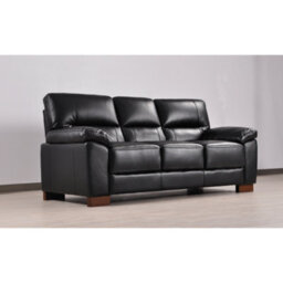 Furniture Instore Dalmore Genuine Leather Black 3 Seater Sofa - thumbnail 4