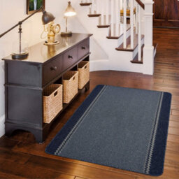 The Rugs Washable Designer Rugs & Mats Lined Bordered Design In Blue   116Blu - thumbnail 5
