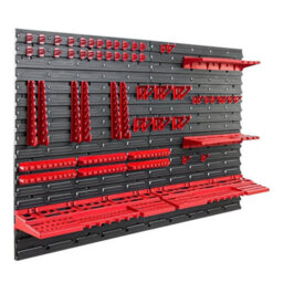 Garage Storage Bins Workshop Rack Shed Organizer Wall Mounted Tool Peg Board Set - thumbnail 1