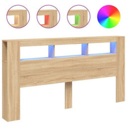 Walplus Led Headboard Sonoma Oak 200 Cm Engineered Wood - thumbnail 2