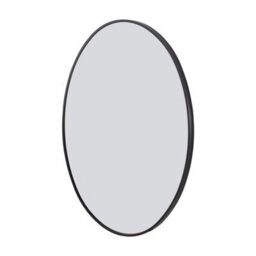 Living And Home Black Oval Aluminum Alloy Bathroom Mirror Hd Float Glass Wall Vanity Mirror 50X70Cm - thumbnail 2