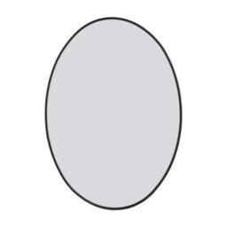 Living And Home Black Oval Aluminum Alloy Bathroom Mirror Hd Float Glass Wall Vanity Mirror 50X70Cm - thumbnail 1