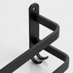 Billtix Aluminum  2 Tier Towel Holder Double Towel Rail Wall Mounted Bathroom With Hooks Heavy Duty Matte Black Rust Resistant - thumbnail 6