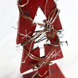 Shatchi 30Cm Red Tree Wooden Led Tree Tabletop Centrepiece Christmas Holiday Home Decoration With 20 Warm White Leds Green Tree - thumbnail 4