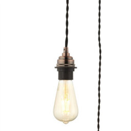 First Choice Lighting Set Of 2 Antique Copper Vintage Braided Cable 3 Light Pendant Sets - thumbnail 7