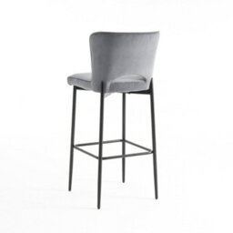 More4Homes Lily Velvet Bar Stool Padded Seat Metal Legs (Grey) - thumbnail 5