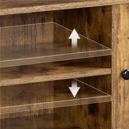 Yaheetech Rustic Brown Farmhouse Tv Cabinet With 2 Doors And Cable Management - thumbnail 6