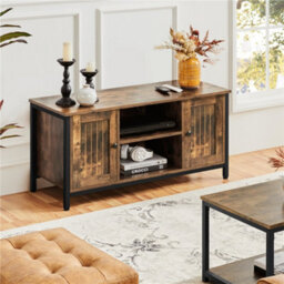 Yaheetech Rustic Brown Farmhouse Tv Cabinet With 2 Doors And Cable Management - thumbnail 9