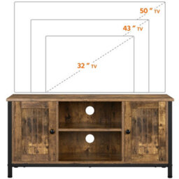 Yaheetech Rustic Brown Farmhouse Tv Cabinet With 2 Doors And Cable Management - thumbnail 4