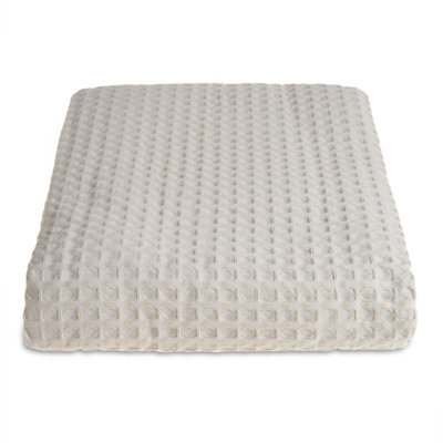 Allure Bath Fashions Luxury Super King Size Waffle Throw Blanket Bedspread 250 X 260Cm - Taupe - image 1