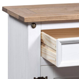 Berkfield Bedside Cabinet Mexican Pine Corona Range White 53X39X67 Cm - thumbnail 5