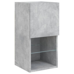 Berkfield 6 Piece Tv Wall Units With Led Concrete Grey Engineered Wood - thumbnail 8