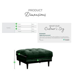 Furniturebox Uk Jenna Burnt Orange Velvet Footstool - thumbnail 5