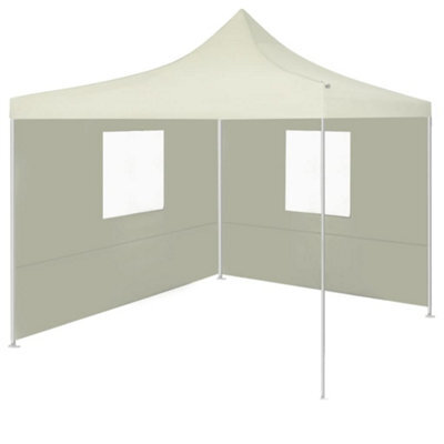 Berkfield Professional Folding Party Tent With 2 Sidewalls 2X2 M Steel Cream - image 1
