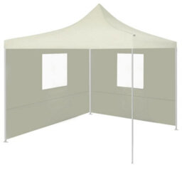 Berkfield Professional Folding Party Tent With 2 Sidewalls 2X2 M Steel Cream - thumbnail 1