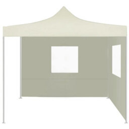 Berkfield Professional Folding Party Tent With 2 Sidewalls 2X2 M Steel Cream - thumbnail 2