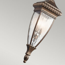 Luminosa Lighting Elstead Venetian Rain 2 Light Outdoor Ceiling Chain Lantern Brushed Bronze, E14 - thumbnail 3