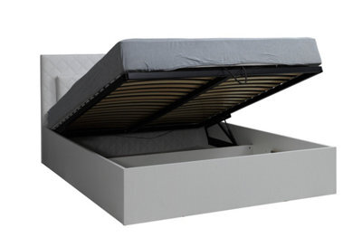 Arte  White Matt Ottoman Super King Bed 180Cm - Upholstered Led Headboard & Effortless Storage - image 1
