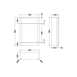 Floor Standing Wc Toilet Unit, 550mm - Satin Green Finish With Durable Modern Design, Compact Storage Solution - Balterley - thumbnail 2