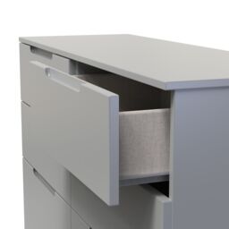 Messina Ready Assembled Matt Grey No Effect 6 Drawer Wide Chest (H)785mm (W)1100mm (D)390mm - thumbnail 2