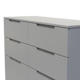 Messina Ready Assembled Matt Grey No Effect 6 Drawer Wide Chest (H)785mm (W)1100mm (D)390mm - thumbnail 3