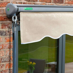 Primrose Awnings 4.0M X 3.0M Retractable Manual Half Cassette Charcoal Frame Ivory Awning Outdoor Patio Canopy - thumbnail 2