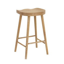 The Furniture Market Cheshire Whitewash Solid Oak Kitchen Counter Bar Stool Comfortable Saddle Seat Hand Built To Last - thumbnail 6