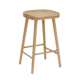 The Furniture Market Cheshire Whitewash Solid Oak Kitchen Counter Bar Stool Comfortable Saddle Seat Hand Built To Last - thumbnail 5