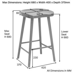 The Furniture Market Cheshire Whitewash Solid Oak Kitchen Counter Bar Stool Comfortable Saddle Seat Hand Built To Last - thumbnail 8