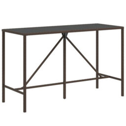 Berkfield 9 Piece Garden Bar Set With Cushions Brown Poly Rattan - thumbnail 7