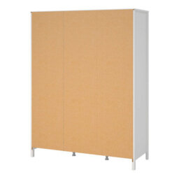 Wyld Haus Wildberry Matt White 3 Door Wardrobe With Leather Handles - thumbnail 8