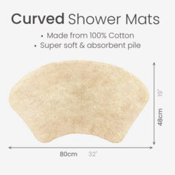 Allure Bath Fashions Curved Shower Mat 100% Cotton - Stone - thumbnail 4