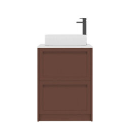 Royal Bathrooms Royal Bathroom Elmore 600mm Terracotta Clay Freestanding Bathroom Vanity Unit 2 Drawer Plain White Worktop With Lyon Basin - thumbnail 7