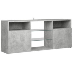 Berkfield Tv Cabinet With Led Lights Concrete Grey 120X30X50 Cm - thumbnail 7