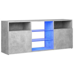 Berkfield Tv Cabinet With Led Lights Concrete Grey 120X30X50 Cm - thumbnail 2