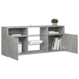 Berkfield Tv Cabinet With Led Lights Concrete Grey 120X30X50 Cm - thumbnail 6