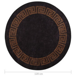 Walplus Rug Washable F120 Cm Black And Gold Anti Slip - thumbnail 5