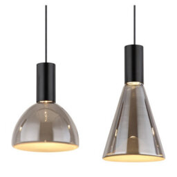 Luminosa Lighting Luminosa Labora Bar Pendant Ceiling Light Matt Black Smoke Glass Shade 4X Led 3000K - thumbnail 4