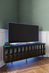 Frank Olsen Elevate Black Corner Tv Cabinet With Mood Lighting & Intelligent Eye