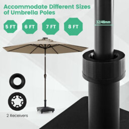 Costway Patio Umbrella Base Heavy-Duty Market Stand W/4 Universal Wheels - thumbnail 4